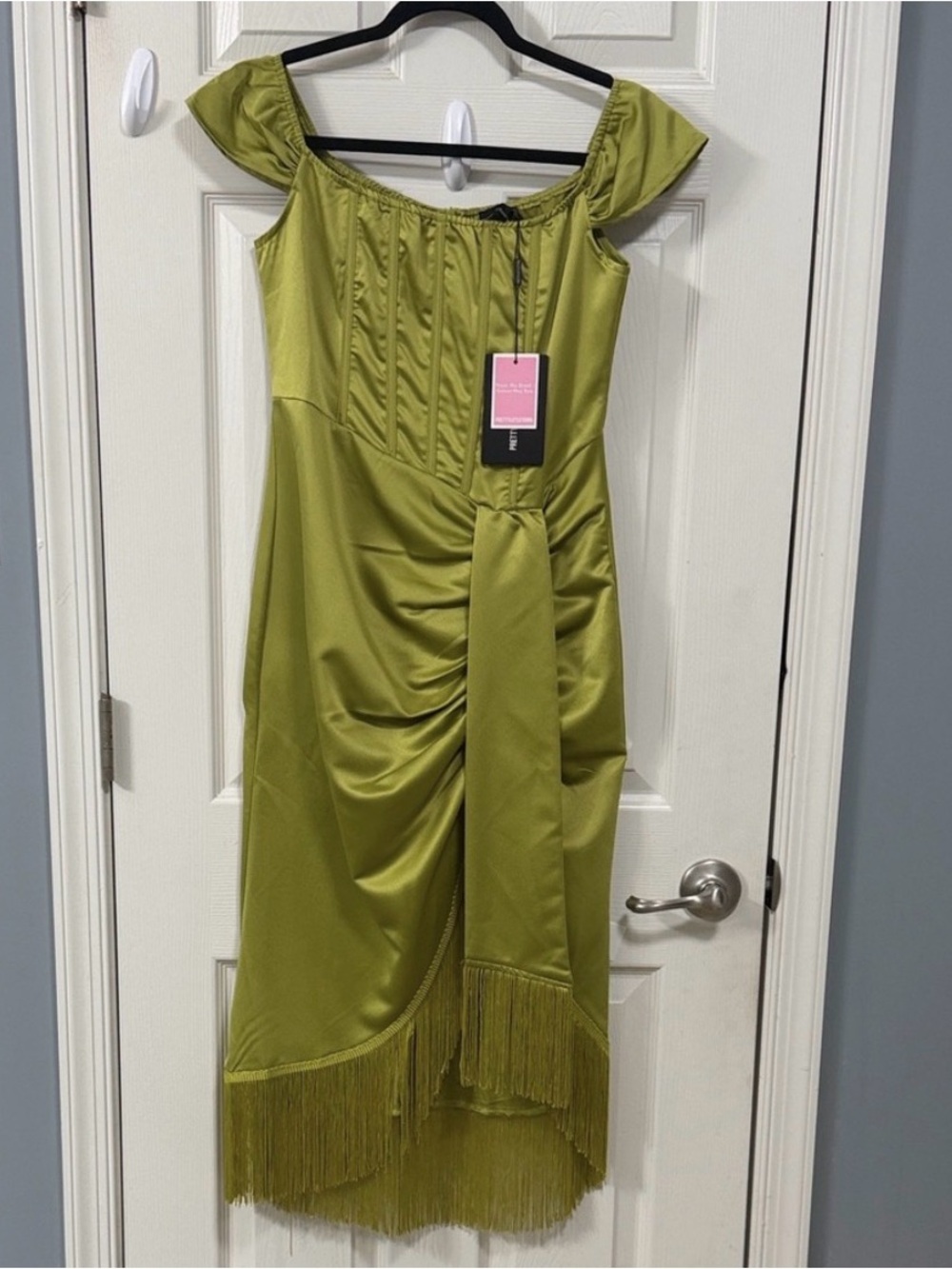 Green Bone In Bodice Off The Shoulder Dress Mother of The Bride Vacation Beach